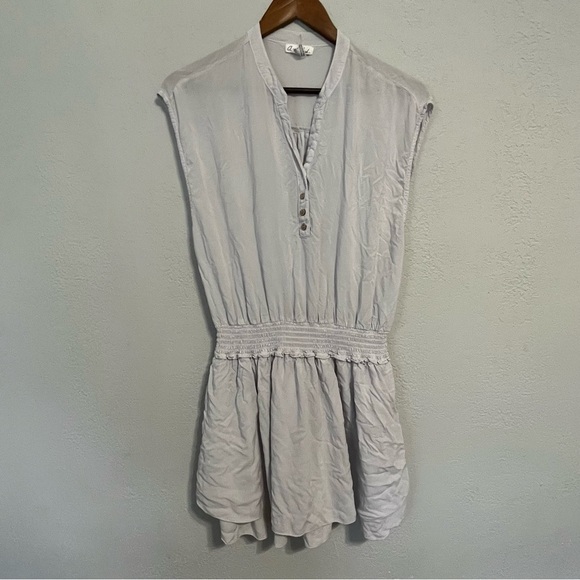 Women's On the Road Grey Button Front Dress - Picture 2 of 9